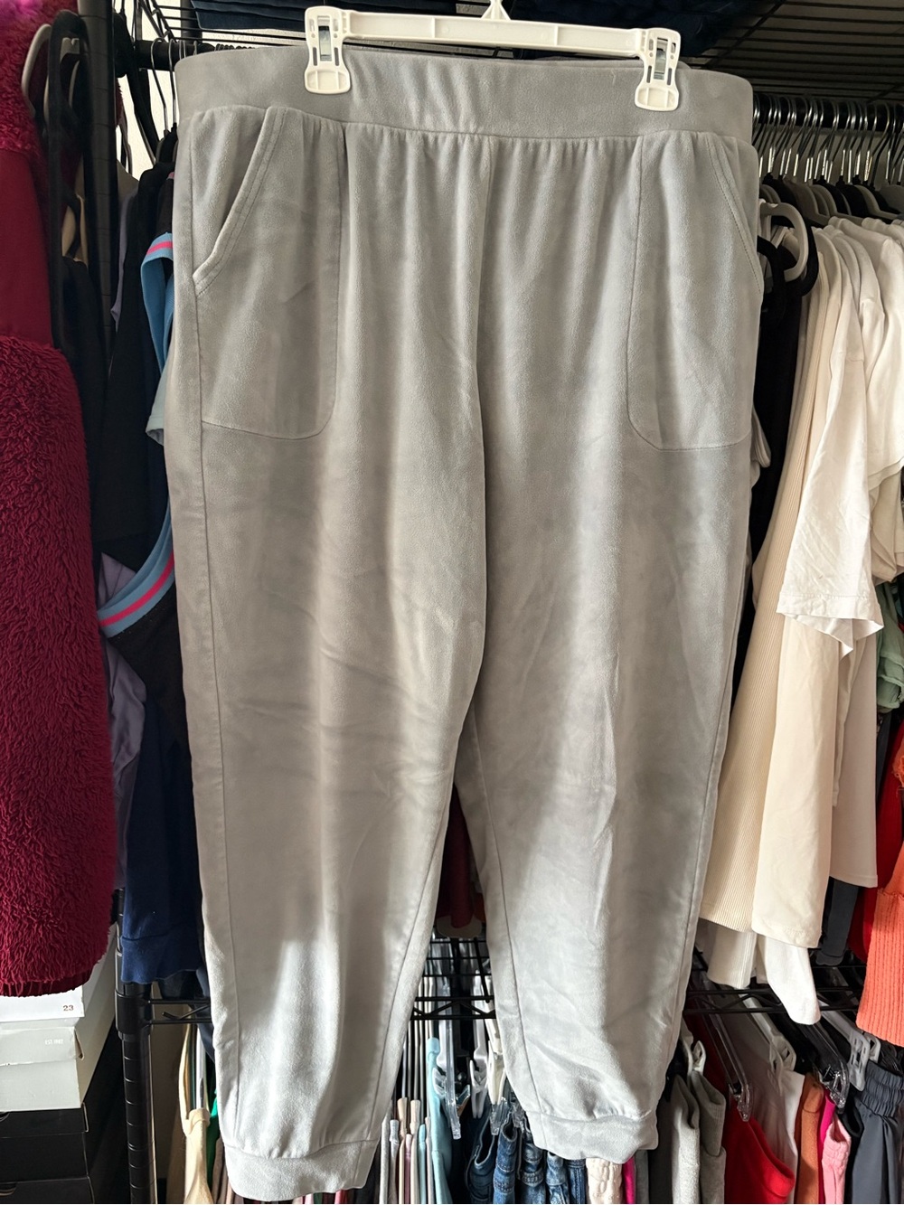 Koolaburra Light Gray Plush Jogger Pants